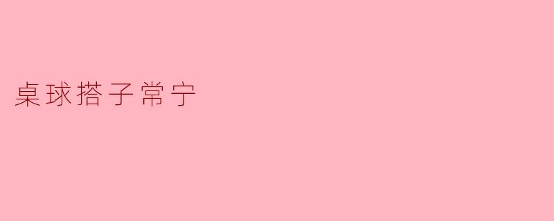 桌球搭子常宁