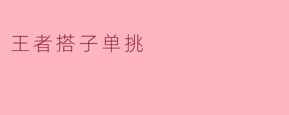 王者搭子单挑