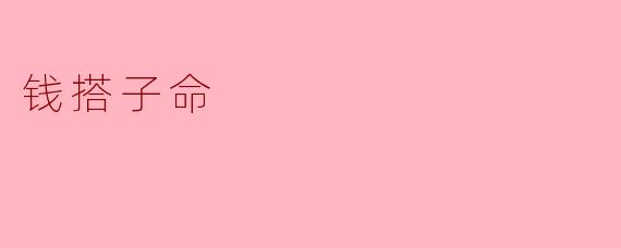 钱搭子命
