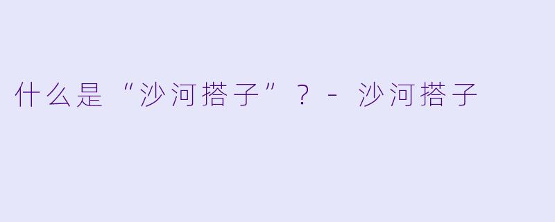 什么是“沙河搭子”？-沙河搭子