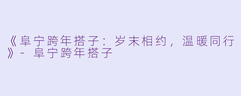 《阜宁跨年搭子：岁末相约，温暖同行》-阜宁跨年搭子