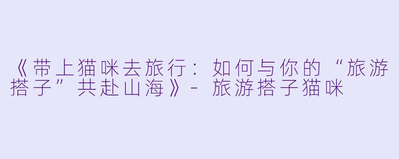 《带上猫咪去旅行：如何与你的“旅游搭子”共赴山海》-旅游搭子猫咪