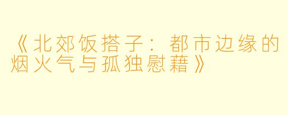 《北郊饭搭子：都市边缘的烟火气与孤独慰藉》