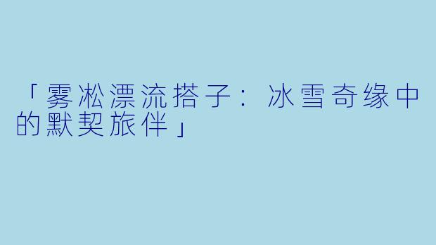 「雾凇漂流搭子：冰雪奇缘中的默契旅伴」
