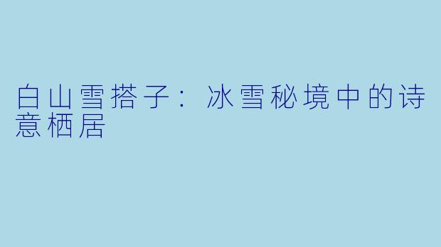 白山雪搭子：冰雪秘境中的诗意栖居