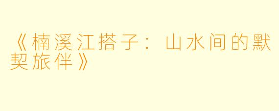 《楠溪江搭子：山水间的默契旅伴》
