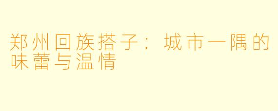 郑州回族搭子：城市一隅的味蕾与温情