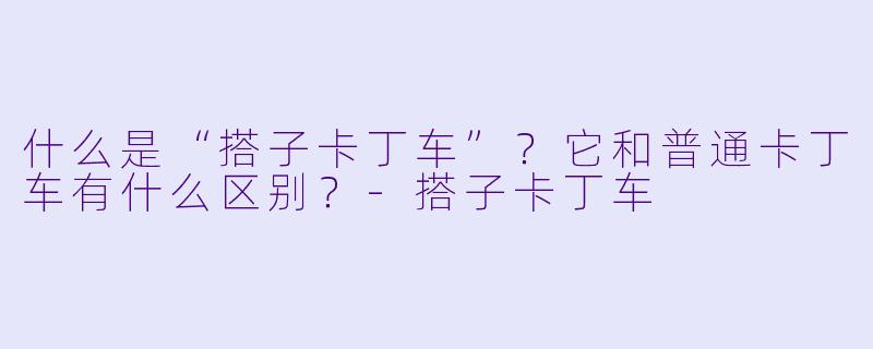 什么是“搭子卡丁车”？它和普通卡丁车有什么区别？-搭子卡丁车