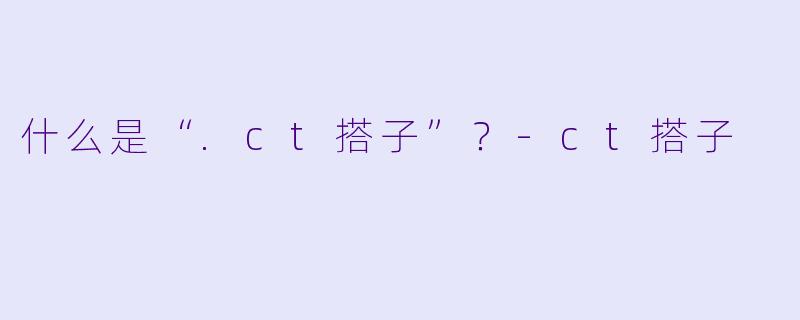 什么是“.ct搭子”？-ct搭子