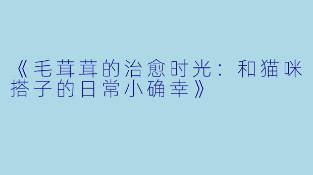 《毛茸茸的治愈时光：和猫咪搭子的日常小确幸》