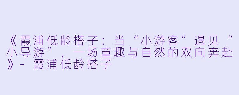 《霞浦低龄搭子：当“小游客”遇见“小导游”，一场童趣与自然的双向奔赴》-霞浦低龄搭子