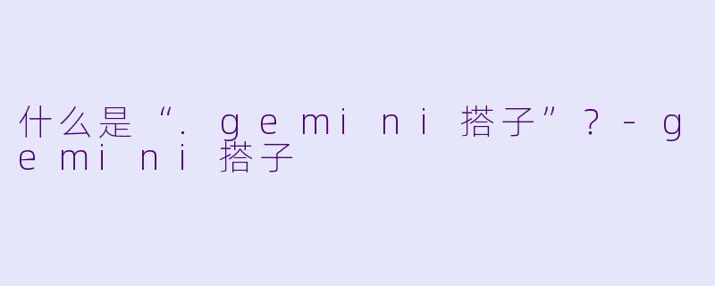 什么是“.gemini搭子”？-gemini搭子