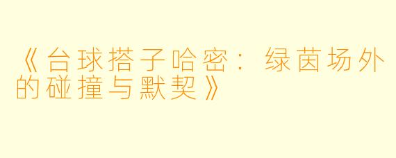 《台球搭子哈密：绿茵场外的碰撞与默契》