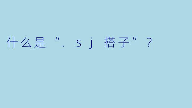 什么是“.sj搭子”？