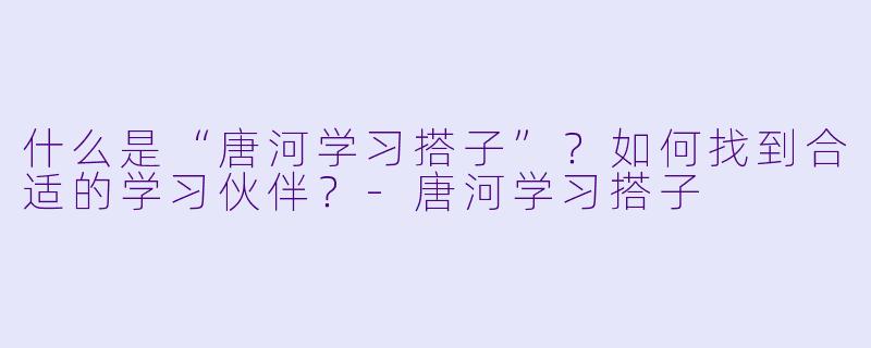 什么是“唐河学习搭子”？如何找到合适的学习伙伴？-唐河学习搭子