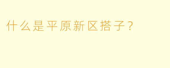 什么是平原新区搭子？
