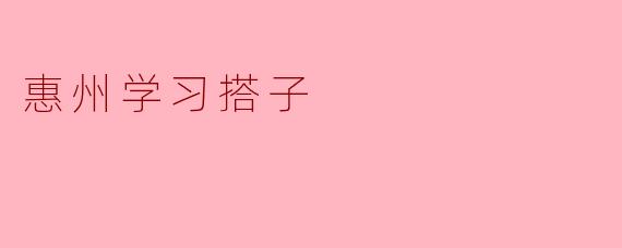 惠州学习搭子