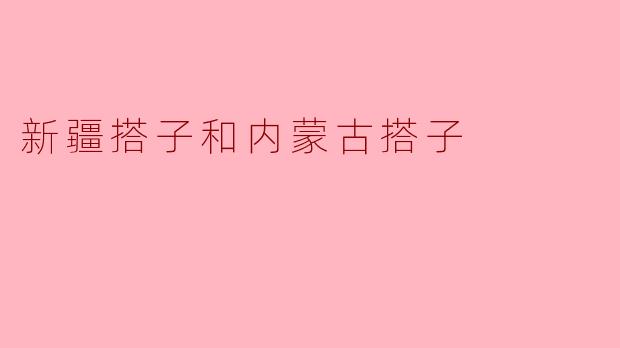 新疆搭子和内蒙古搭子