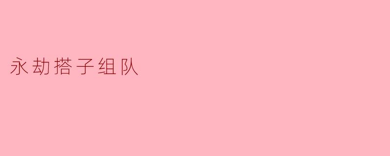 永劫搭子组队