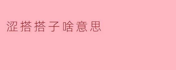 涩搭搭子啥意思