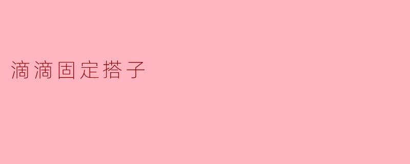 滴滴固定搭子