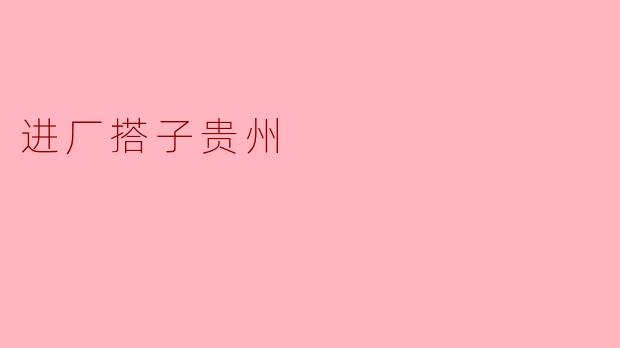 进厂搭子贵州