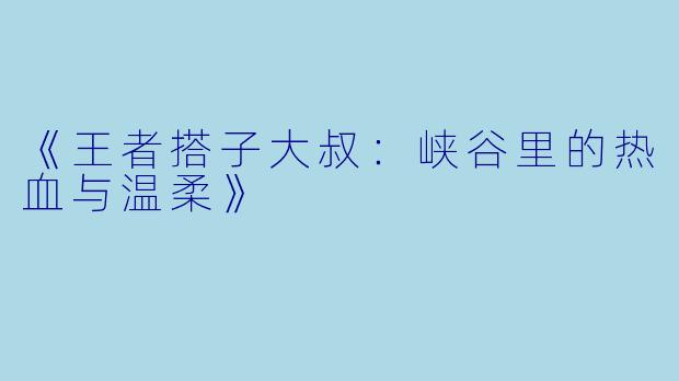《王者搭子大叔：峡谷里的热血与温柔》