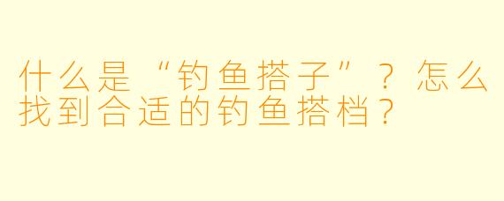 什么是“钓鱼搭子”？怎么找到合适的钓鱼搭档？