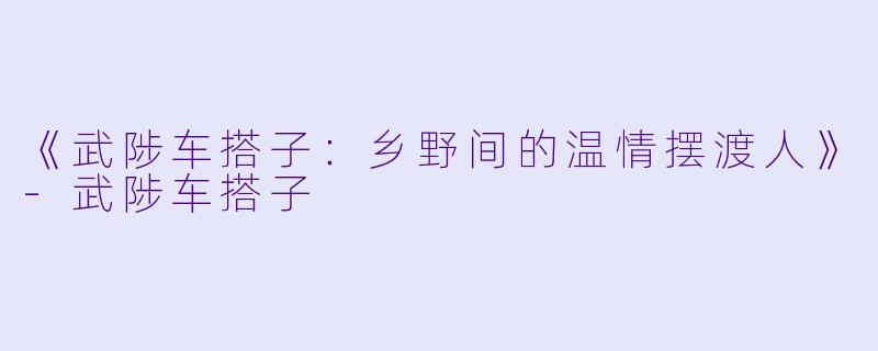 《武陟车搭子：乡野间的温情摆渡人》-武陟车搭子