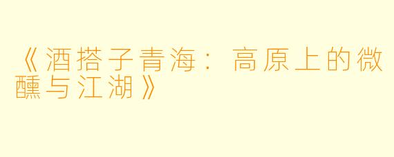 《酒搭子青海：高原上的微醺与江湖》