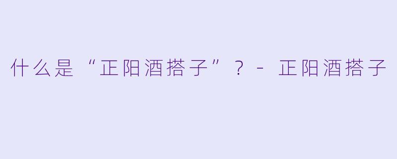 什么是“正阳酒搭子”？-正阳酒搭子