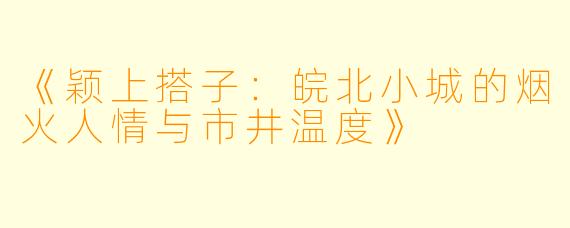 《颖上搭子：皖北小城的烟火人情与市井温度》