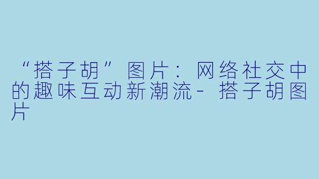 “搭子胡”图片：网络社交中的趣味互动新潮流-搭子胡图片
