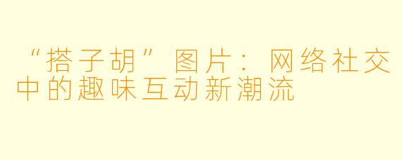 “搭子胡”图片：网络社交中的趣味互动新潮流