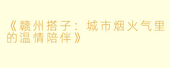 《赣州搭子：城市烟火气里的温情陪伴》