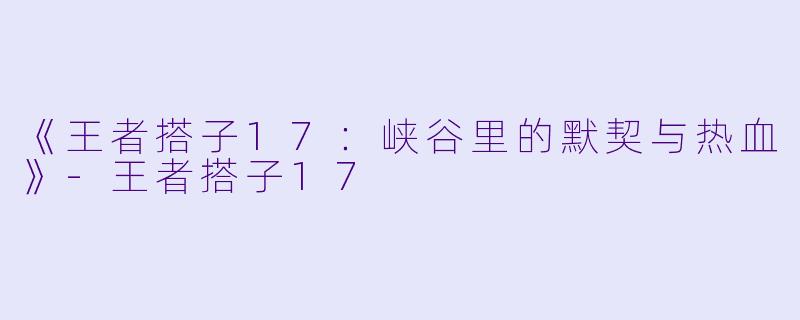 《王者搭子17：峡谷里的默契与热血》-王者搭子17