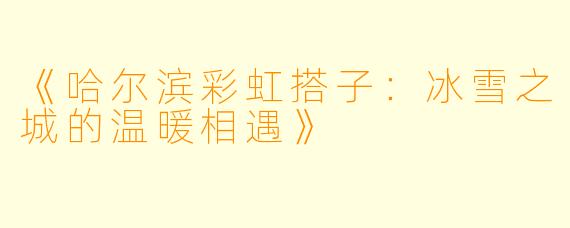 《哈尔滨彩虹搭子：冰雪之城的温暖相遇》