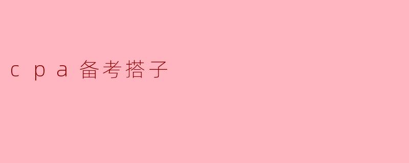 cpa备考搭子