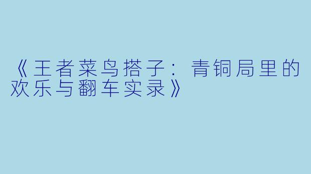 《王者菜鸟搭子：青铜局里的欢乐与翻车实录》