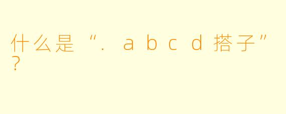 什么是“.abcd搭子”？