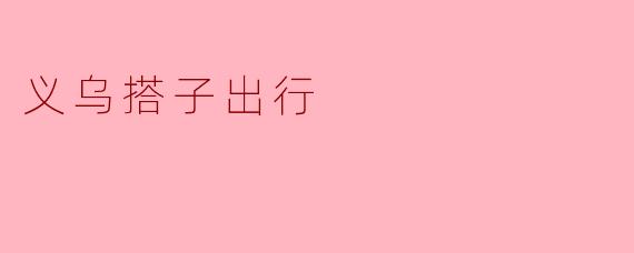 义乌搭子出行