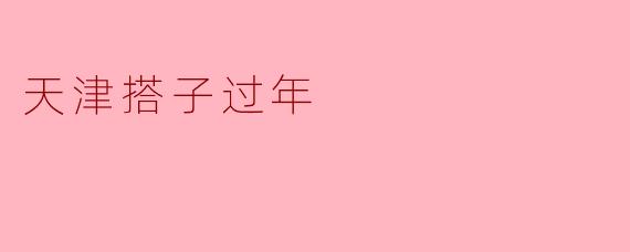天津搭子过年
