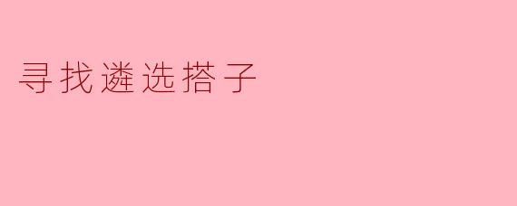寻找遴选搭子