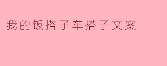 我的饭搭子车搭子文案
