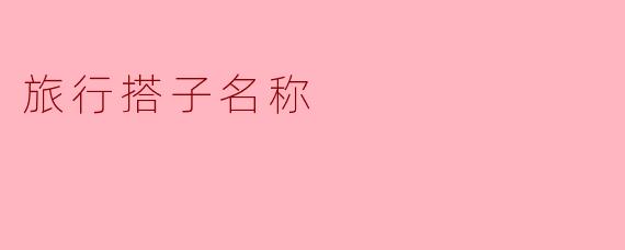 旅行搭子名称