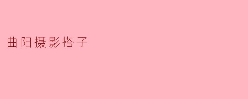 曲阳摄影搭子