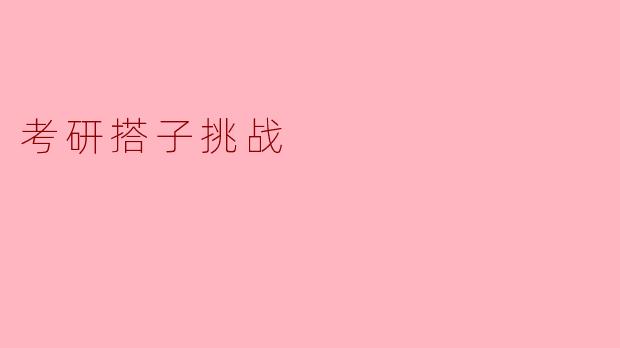 考研搭子挑战