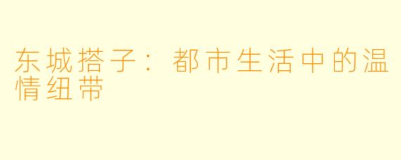 东城搭子：都市生活中的温情纽带