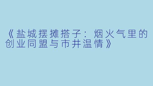 《盐城摆摊搭子：烟火气里的创业同盟与市井温情》