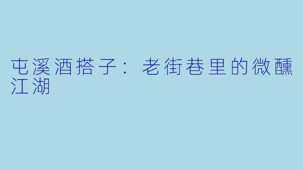 屯溪酒搭子：老街巷里的微醺江湖